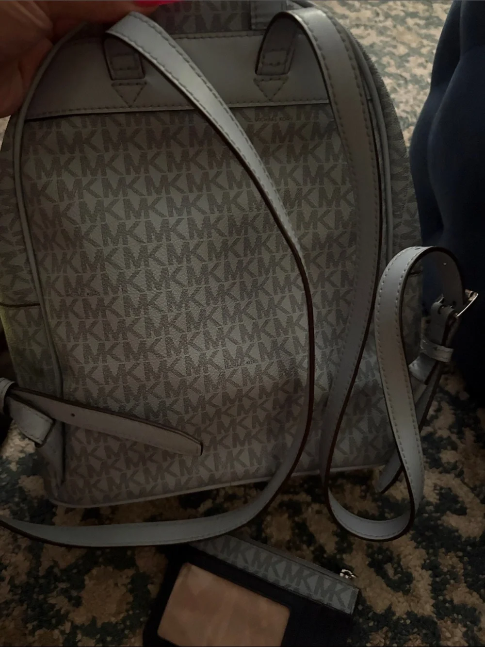 Michael Kors Gray & Taupe Men’s MK Logo Backpack with Card Case